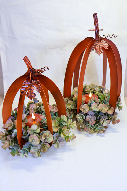 Large - Harvest Glow Pumpkin Candle Holder
