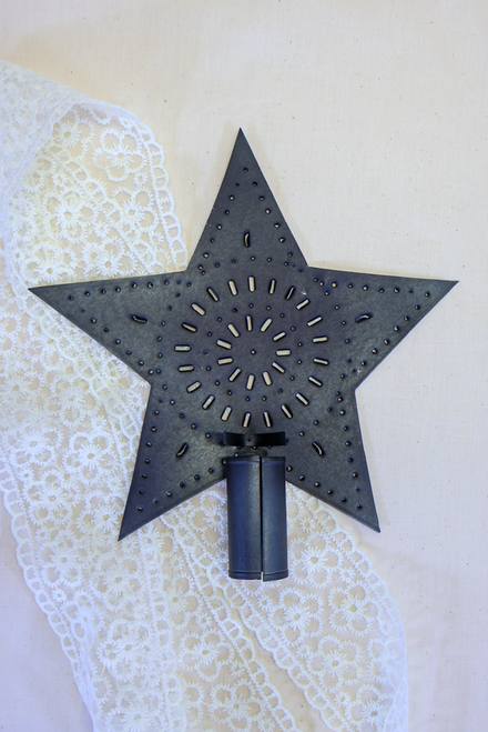 Black Tin Star Tree Topper