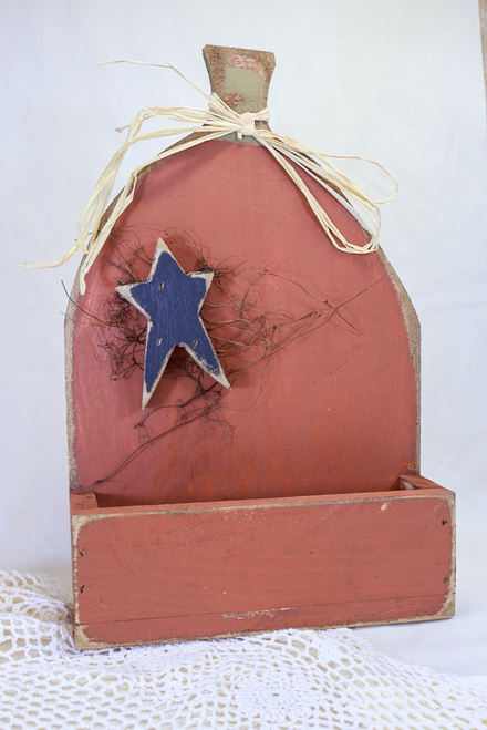Rustic Wood Pumpkin Wall Pocket