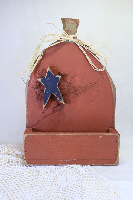 Rustic Wood Pumpkin Wall Pocket