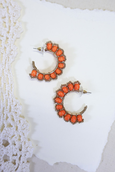 Don't Pass On Me Earrings - Orange