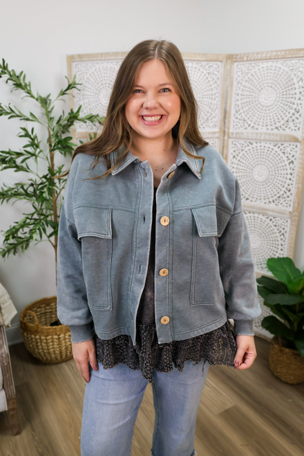 Backroads And Bonfires Jacket - Ash Jade