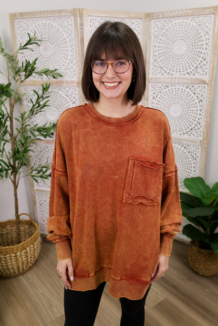 Everyday Delight Pullover - Rust