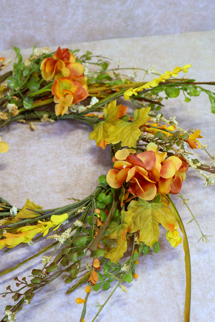 6.5" Fall Hydrangea Candle Ring