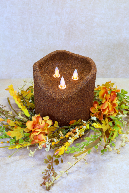 Grungy 3 Wick Moving Flame Candle