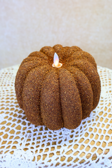 Chunky Grunge Pumpkin LED Candle