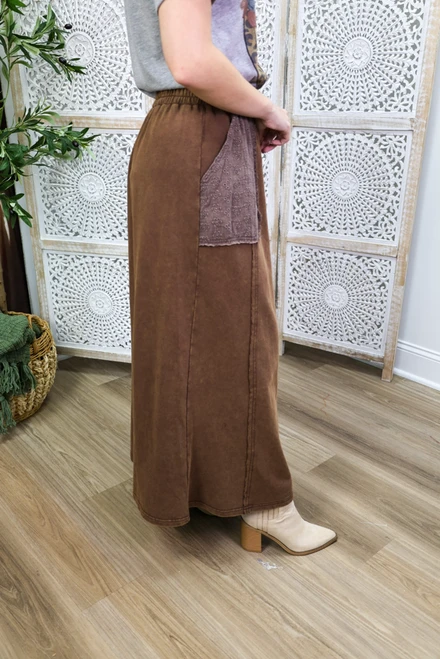 Off The Clock Skirt - Brown