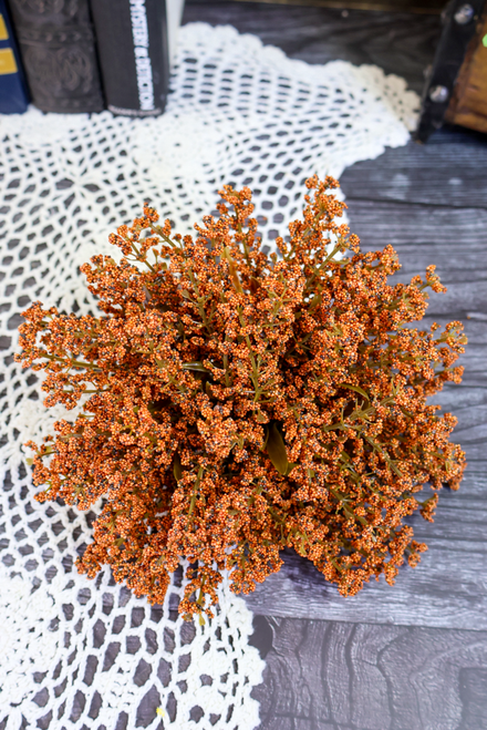 9" Bursting Astilbe Half Sphere - Pumpkin