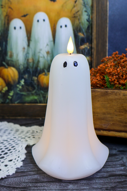 Large LED Ghost Candle