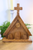 Stained Wooden Church On Base
