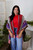 Mix It Up Poncho - Red/Blue