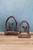 Set Of 2 Dark Wood Bunny Head Egg Stands