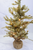 24" Gold Tinsel Pine Tree with Lights