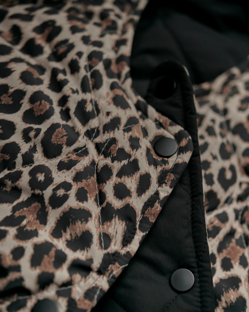 Leopard print shop longline jacket