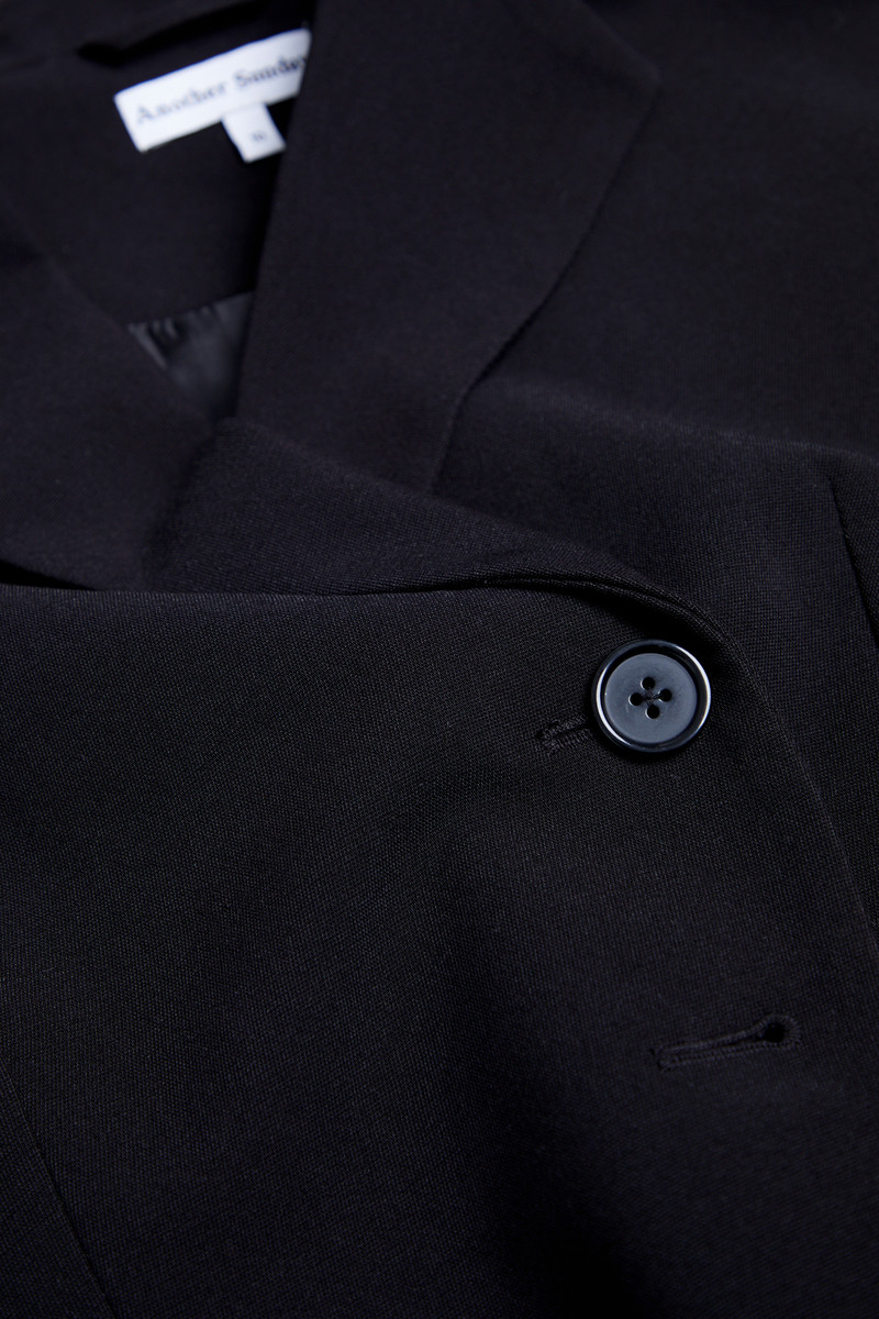 Sleeveless Wrap Button Through Black Waistcoat