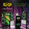 CB15K  X Chris Brown Disposable Vape - 15000 PUFFS - 5% Nicotine - SOUR APPLE RASPBERRY