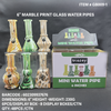BLAZEY 6" MARBLE PRINT GLASS WATER PIPE 6CT DISPLAY [GB009]