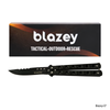 BLAZEY TACTICAL PREMIUM FOLDING KNIVES BLACK BUTTERFLY DESIGN [BLAZEY-07]