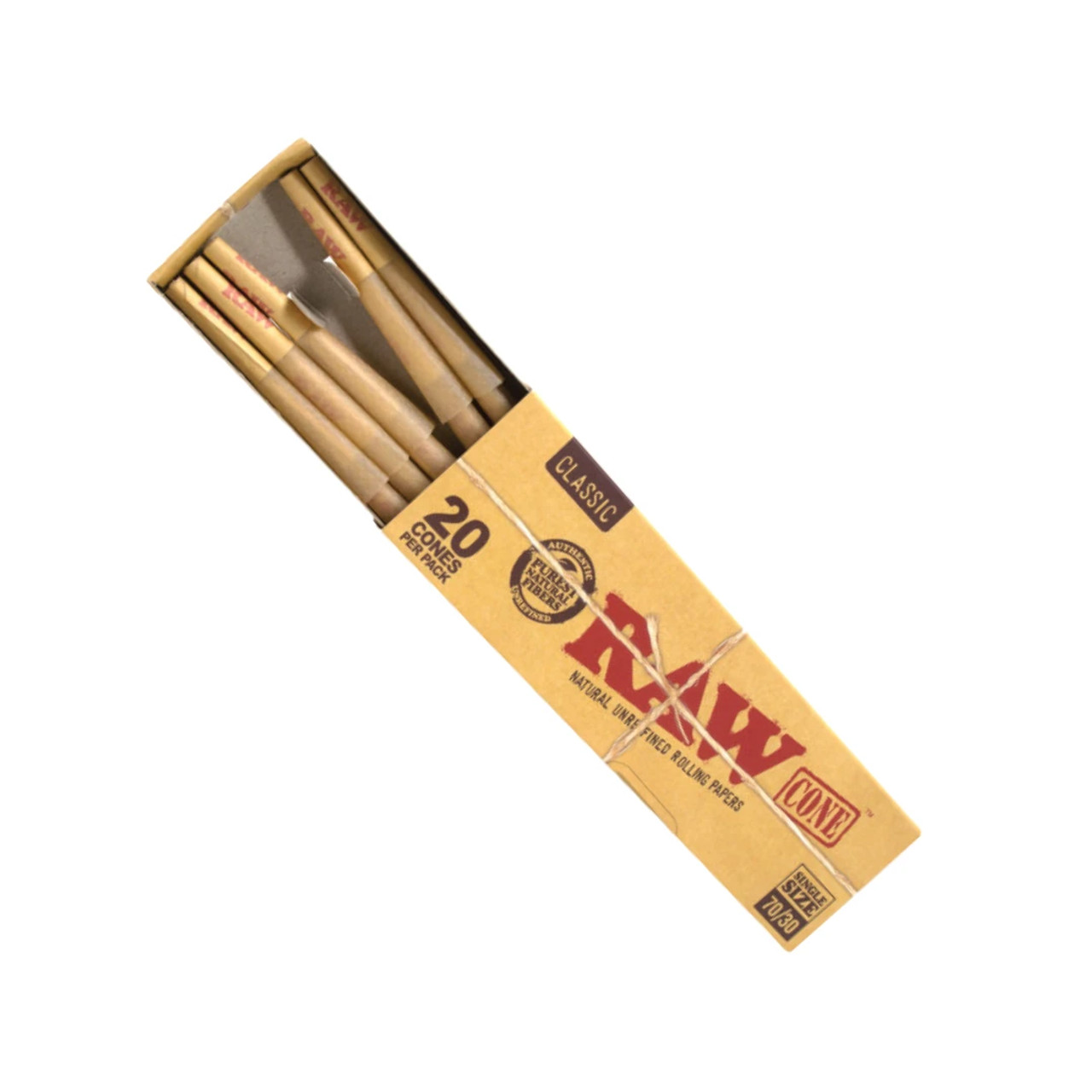 RAW CONES SINGLE SIZE 70/30 20CT 12PK BOX