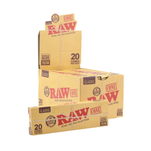 RAW CONES SINGLE SIZE 70/30 20CT 12PK BOX