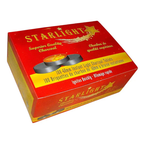 STARLIGHT CHARCOAL 40MM BIG 12 BOX/CASE