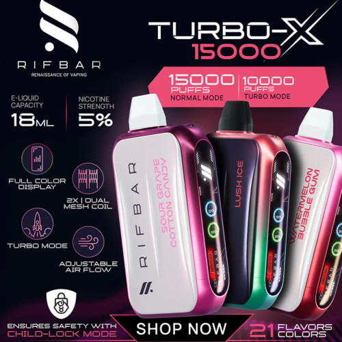 Turbo-X 15000 Disposable Vape  - 15000 Puffs - 5% Nicotine