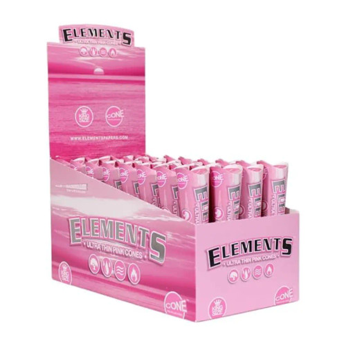 ELEMENTS ULTRA THIN PINK KING SIZE CONES 32CT