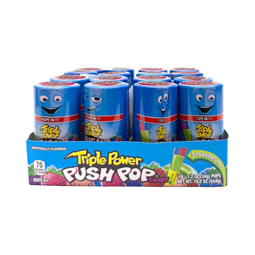 TOPPS PUSH POP TRIPLE POWER ORIGINAL CANDY 12CT DISPLAY