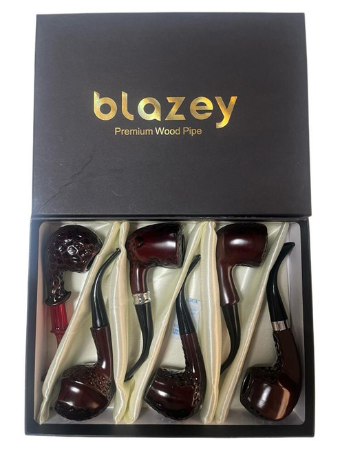 BLAZEY PREMIUM WOOD PIPES 6CT DISPLAY GT-483F