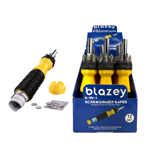 BLAZEY 6-IN-1 SCREWDRIVER SAFE 12CT DISPLAY [GT-099IB]