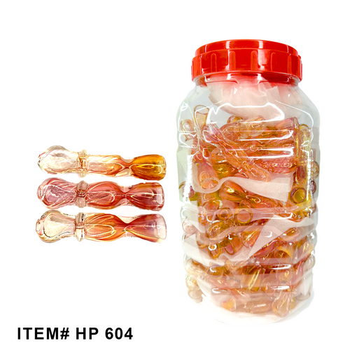 GLASS 4" GOLD ONE HITTER CHILLUM 115CT JAR [OH-604]