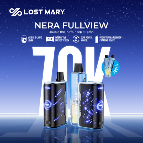 LOST MARY NERA FULLVIEW DISPOSBALE VAPE KIT | 70000 PUFFS | 5% NICOTINE| DISPLAY OF 5