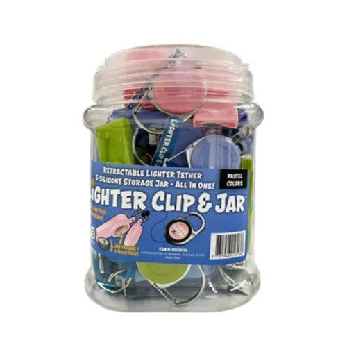 WEEZ PASTEL LIGHTER LEASH W/ SILICONE JAR 24CT