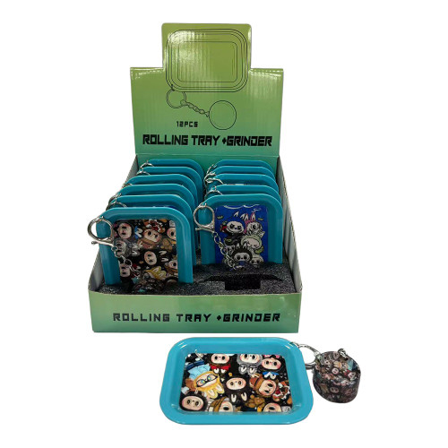 ROLLING TRAY + KEYCHAIN GRINDER 12CT DISPLAY [GT-335RA]
