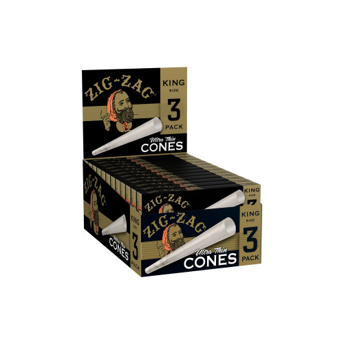 ZIG-ZAG ULTRA THIN KING CONE ORGANIC 3PK 24CT