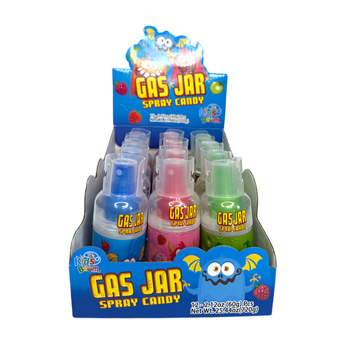 KIDS BOOM GAS JAR SPRAY CANDY 12CT DISPLAY