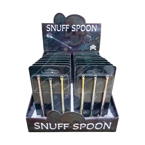GOLD/SILVER/ROSE GOLD SNUFF SPOON 3PK 20CT DISPLAY [GDT-01]