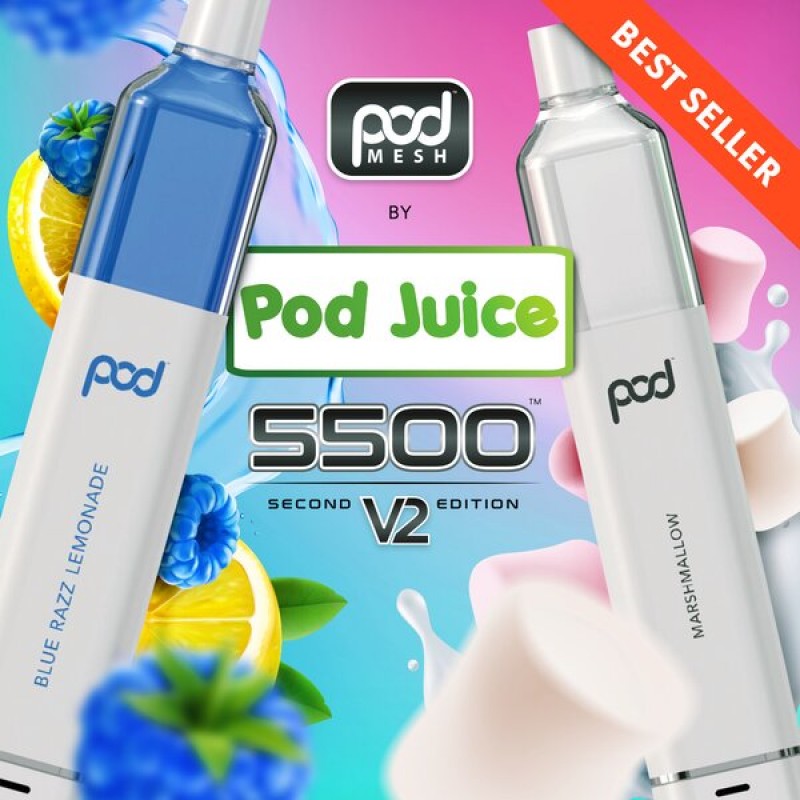 Pod Mesh V2 Disposable Vape 5500 PUFFS 5% Nicotine