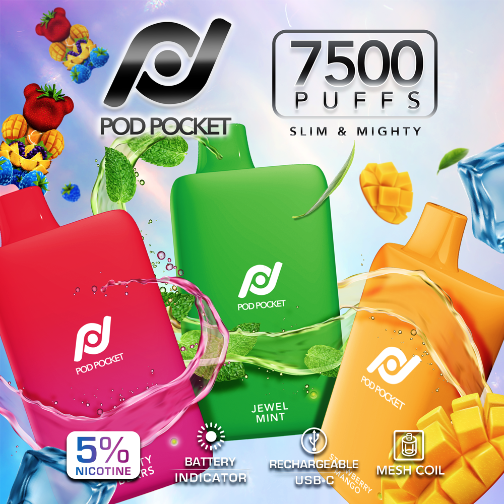 Pod Pocket 7500 Disposable Vape 5% Nicotine