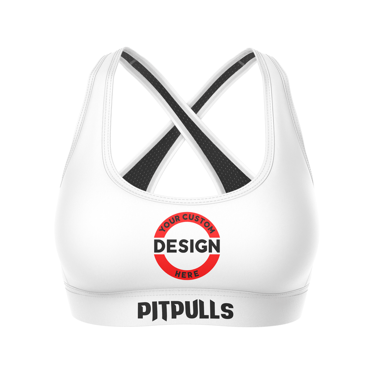 Custom White Sports Bra
