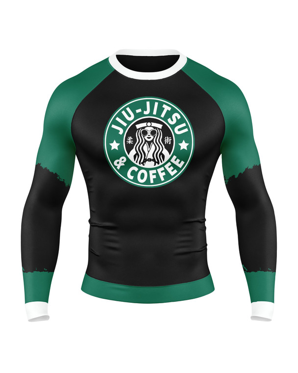 Jiu Jitsu & Coffee Men's Compression Top - Rashguard