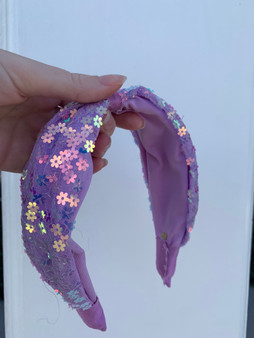 Lavendar Sequin Flower Headband