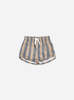 Boys Swim Shorts I Ocean + Latte Stripe