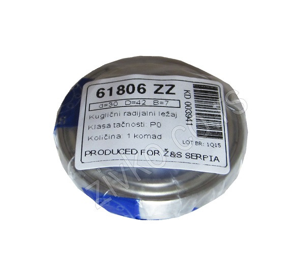 Radijalni kuglični ležaji 61806 ZZ [Z&S] - 1