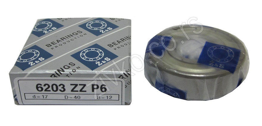Radijalni kuglični ležaji 6203 ZZ P6 [Z&S] - 2