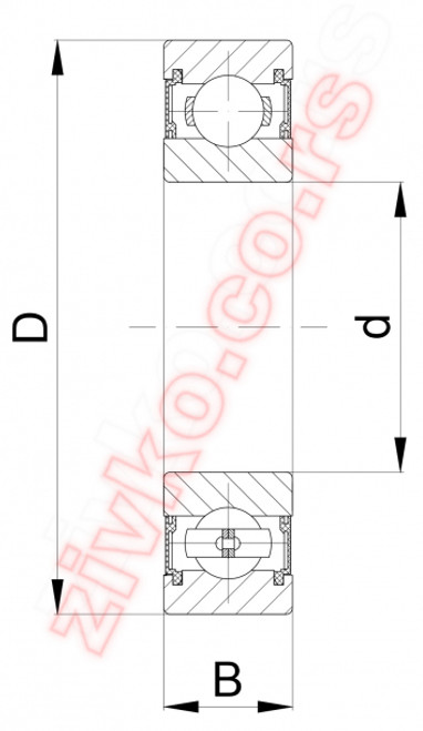 Crtež 6305 2RS C3 [TIMKEN]