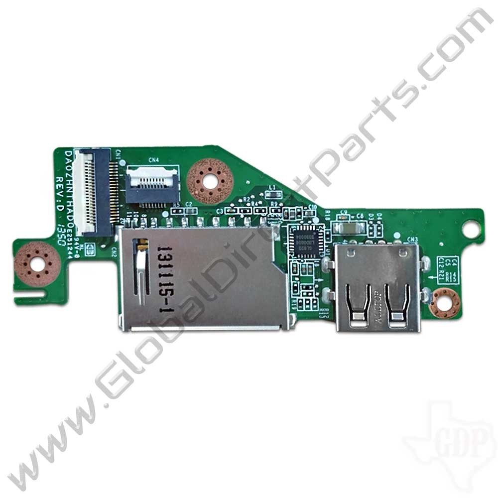 OEM Acer Chromebook C720, C720P, C740 SD Card Reader & USB Port PCB [DA0ZHNTHAD0]