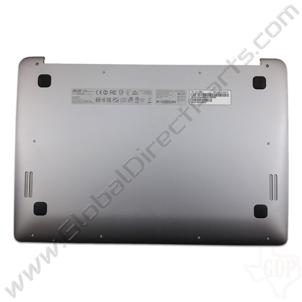 OEM Reclaimed Acer Chromebook 14 CB3-431 Bottom Housing [D-Side] - Silver [MGM-13N0-G1P0501-1]