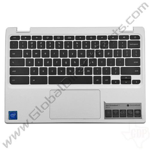 OEM Reclaimed Acer Chromebook 11 CB3-131 Keyboard with Touchpad [C-Side] - White [EAZHR00101A]