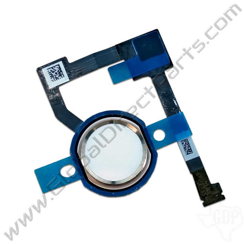 OEM Apple iPad Pro, Air 2, mini 4 Home Button Scanner Flex [Including Home Button] - White [Gold Ring]